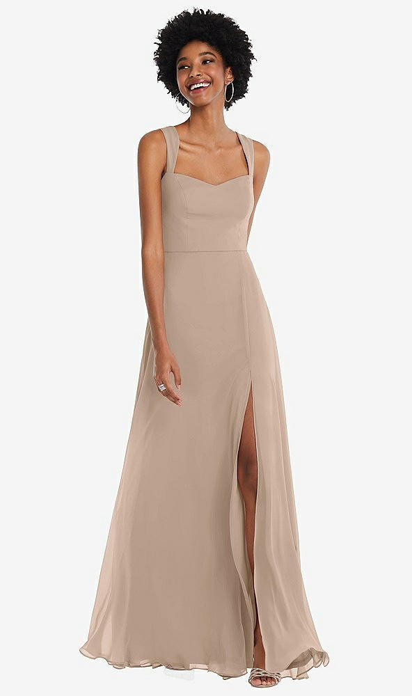 Front View - Topaz Contoured Wide Strap Sweetheart Maxi Dress