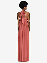 Alt View 5 Thumbnail - Coral Pink Convertible Tie-Shoulder Empire Waist Maxi Dress