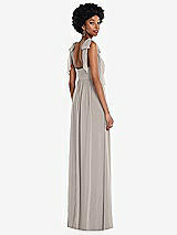 Rear View Thumbnail - Taupe Convertible Tie-Shoulder Empire Waist Maxi Dress