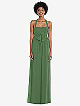 Alt View 1 Thumbnail - Vineyard Green Convertible Tie-Shoulder Empire Waist Maxi Dress