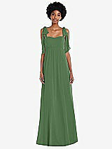 Front View Thumbnail - Vineyard Green Convertible Tie-Shoulder Empire Waist Maxi Dress