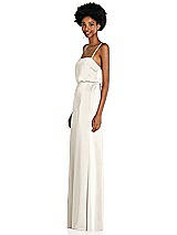 Side View Thumbnail - Ivory Low Tie-Back Maxi Dress with Adjustable Skinny Straps