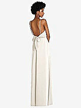 Rear View Thumbnail - Ivory Low Tie-Back Maxi Dress with Adjustable Skinny Straps