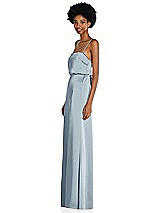 Side View Thumbnail - Mist Low Tie-Back Maxi Dress with Adjustable Skinny Straps