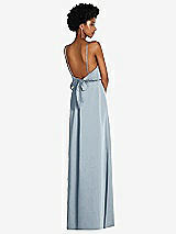 Rear View Thumbnail - Mist Low Tie-Back Maxi Dress with Adjustable Skinny Straps