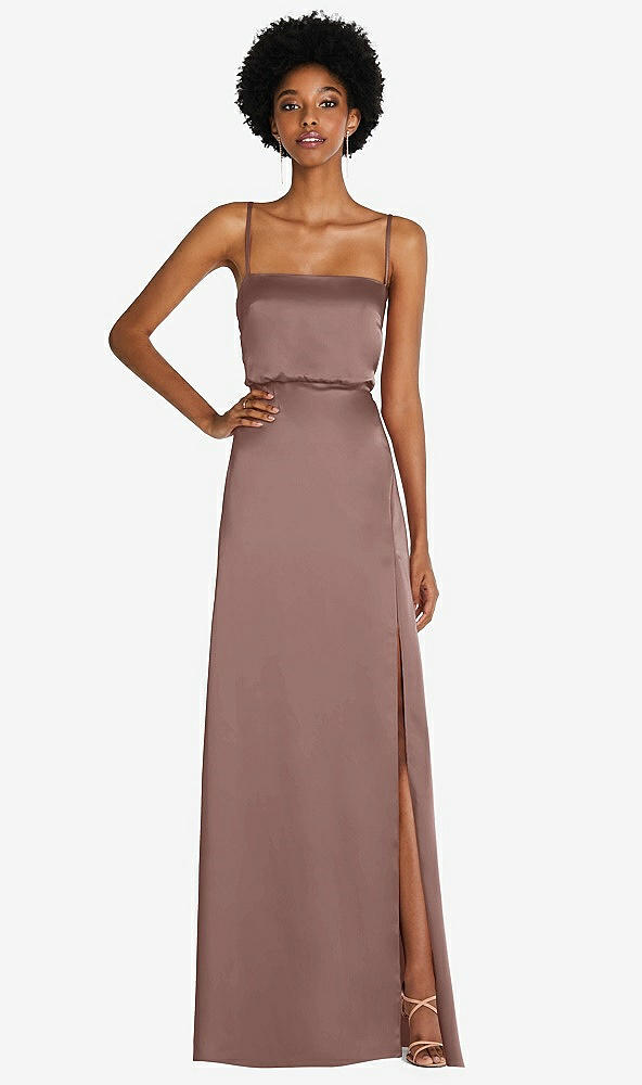 Front View - Sienna Low Tie-Back Maxi Dress with Adjustable Skinny Straps
