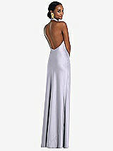 Rear View Thumbnail - Silver Dove Scarf Tie Stand Collar Maxi Dress with Front Slit