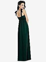 Rear View Thumbnail - Evergreen Flat Tie-Shoulder Empire Waist Maxi Dress with Front Slit