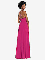 Rear View Thumbnail - Think Pink Scoop Neck Convertible Tie-Strap Maxi Dress with Front Slit