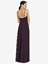Rear View Thumbnail - Aubergine Adjustable Strap Wrap Bodice Maxi Dress with Front Slit 