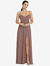 Front View Thumbnail - Sienna Adjustable Strap Wrap Bodice Maxi Dress with Front Slit 