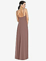 Rear View Thumbnail - Sienna Adjustable Strap Wrap Bodice Maxi Dress with Front Slit 