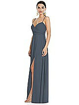 Side View Thumbnail - Silverstone Adjustable Strap Wrap Bodice Maxi Dress with Front Slit 