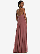 Rear View Thumbnail - English Rose Diamond Halter Maxi Dress with Adjustable Straps