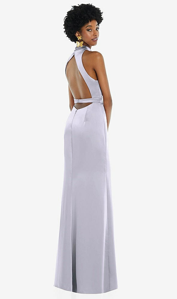 Front View - Silver Dove High Neck Backless Maxi Dress with Slim Belt