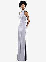 Side View Thumbnail - Silver Dove High Neck Backless Maxi Dress with Slim Belt
