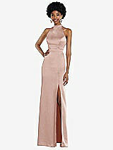 Rear View Thumbnail - Toasted Sugar High Neck Backless Maxi Dress with Slim Belt