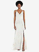 Front View Thumbnail - Spring Fling Faux Wrap Criss Cross Back Maxi Dress with Adjustable Straps