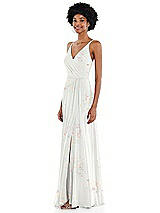 Side View Thumbnail - Spring Fling Faux Wrap Criss Cross Back Maxi Dress with Adjustable Straps