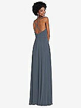 Rear View Thumbnail - Silverstone Faux Wrap Criss Cross Back Maxi Dress with Adjustable Straps