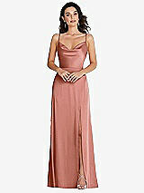 Front View Thumbnail - Desert Rose Cowl-Neck A-Line Maxi Dress with Adjustable Straps