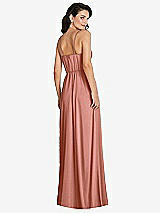 Rear View Thumbnail - Desert Rose Cowl-Neck A-Line Maxi Dress with Adjustable Straps