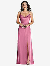 Front View Thumbnail - Orchid Pink Cowl-Neck A-Line Maxi Dress with Adjustable Straps