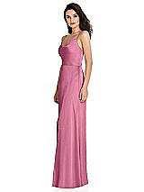 Side View Thumbnail - Orchid Pink Cowl-Neck A-Line Maxi Dress with Adjustable Straps