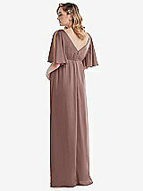 Rear View Thumbnail - Sienna Flutter Bell Sleeve Empire Maternity Dress