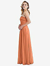 Side View Thumbnail - Sweet Melon Cuffed Strapless Maxi Dress with Front Slit