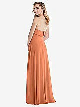 Rear View Thumbnail - Sweet Melon Cuffed Strapless Maxi Dress with Front Slit