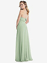 Rear View Thumbnail - Celadon Cuffed Strapless Maxi Dress with Front Slit