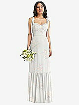 Front View Thumbnail - Spring Fling Tie-Shoulder Corset Bodice Ruffle-Hem Maxi Dress