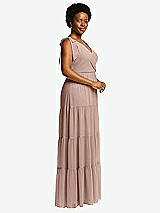 Alt View 2 Thumbnail - Bliss Bow-Shoulder Faux Wrap Maxi Dress with Tiered Skirt