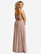 Alt View 3 Thumbnail - Bliss Strapless Empire Waist Cutout Maxi Dress with Covered Button Detail