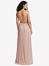 Rear View Thumbnail - Toasted Sugar Dual Strap V-Neck Lace-Up Open-Back Maxi Dress