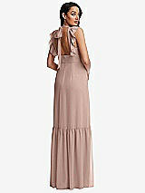 Rear View Thumbnail - Bliss Tiered Ruffle Plunge Neck Open-Back Maxi Dress with Deep Ruffle Skirt
