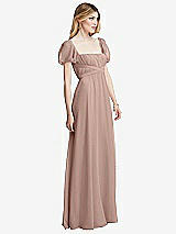 Side View Thumbnail - Bliss Regency Empire Waist Puff Sleeve Chiffon Maxi Dress