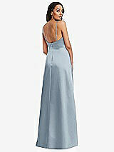 Rear View Thumbnail - Mist Adjustable Strap Faux Wrap Maxi Dress with Covered Button Details