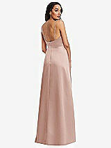 Rear View Thumbnail - Toasted Sugar Adjustable Strap Faux Wrap Maxi Dress with Covered Button Details