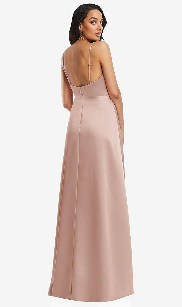 Back View - Toasted Sugar Adjustable Strap Faux Wrap Maxi Dress with Covered Button Details