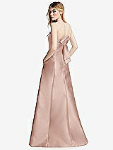 Side View Thumbnail - Toasted Sugar Strapless A-line Satin Gown with Modern Bow Detail