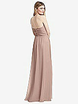 Rear View Thumbnail - Bliss Shirred Bodice Strapless Chiffon Maxi Dress with Optional Straps