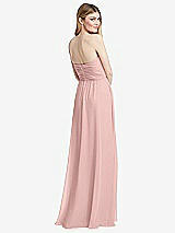 Rear View Thumbnail - Rose - PANTONE Rose Quartz Shirred Bodice Strapless Chiffon Maxi Dress with Optional Straps