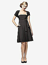 Front View Thumbnail - Graphite Twist Wrap Convertible Mini Dress