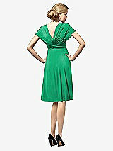 Rear View Thumbnail - Pantone Emerald Twist Wrap Convertible Mini Dress