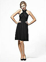 Alt View 1 Thumbnail - Black Twist Wrap Convertible Mini Dress