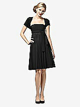 Front View Thumbnail - Black Twist Wrap Convertible Mini Dress
