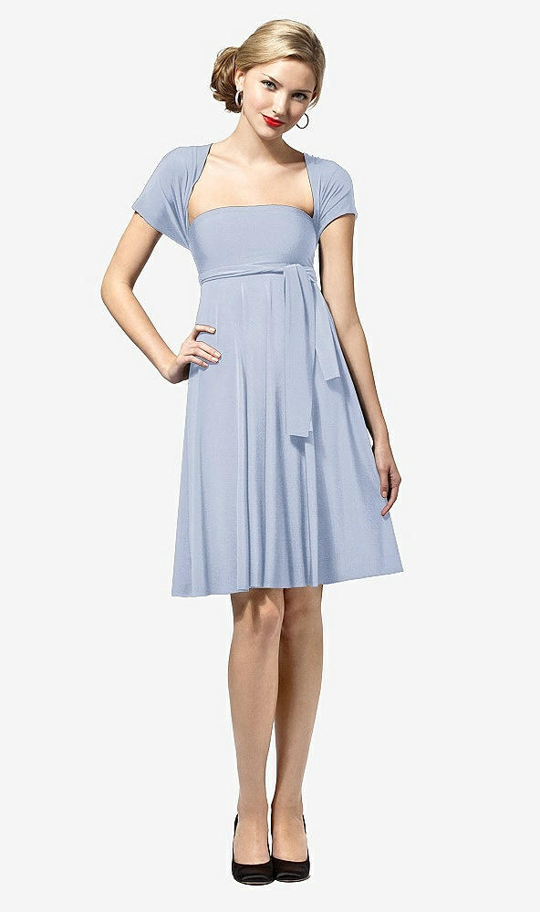 Front View - Heather Twist Wrap Convertible Mini Dress