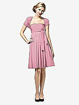 Front View Thumbnail - Sea Pink Twist Wrap Convertible Mini Dress